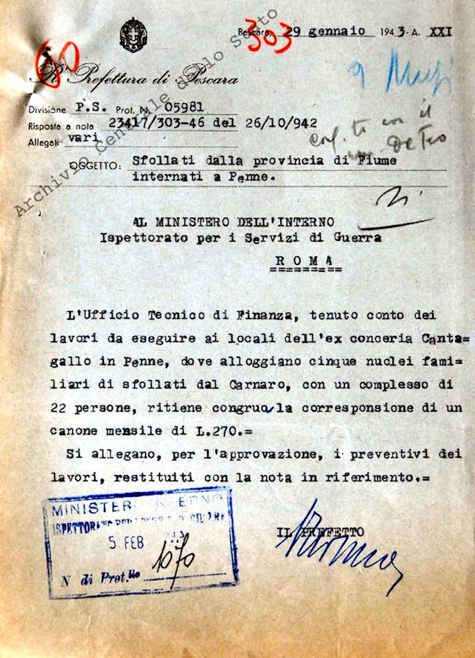 Lettera Prefettura di Pescara